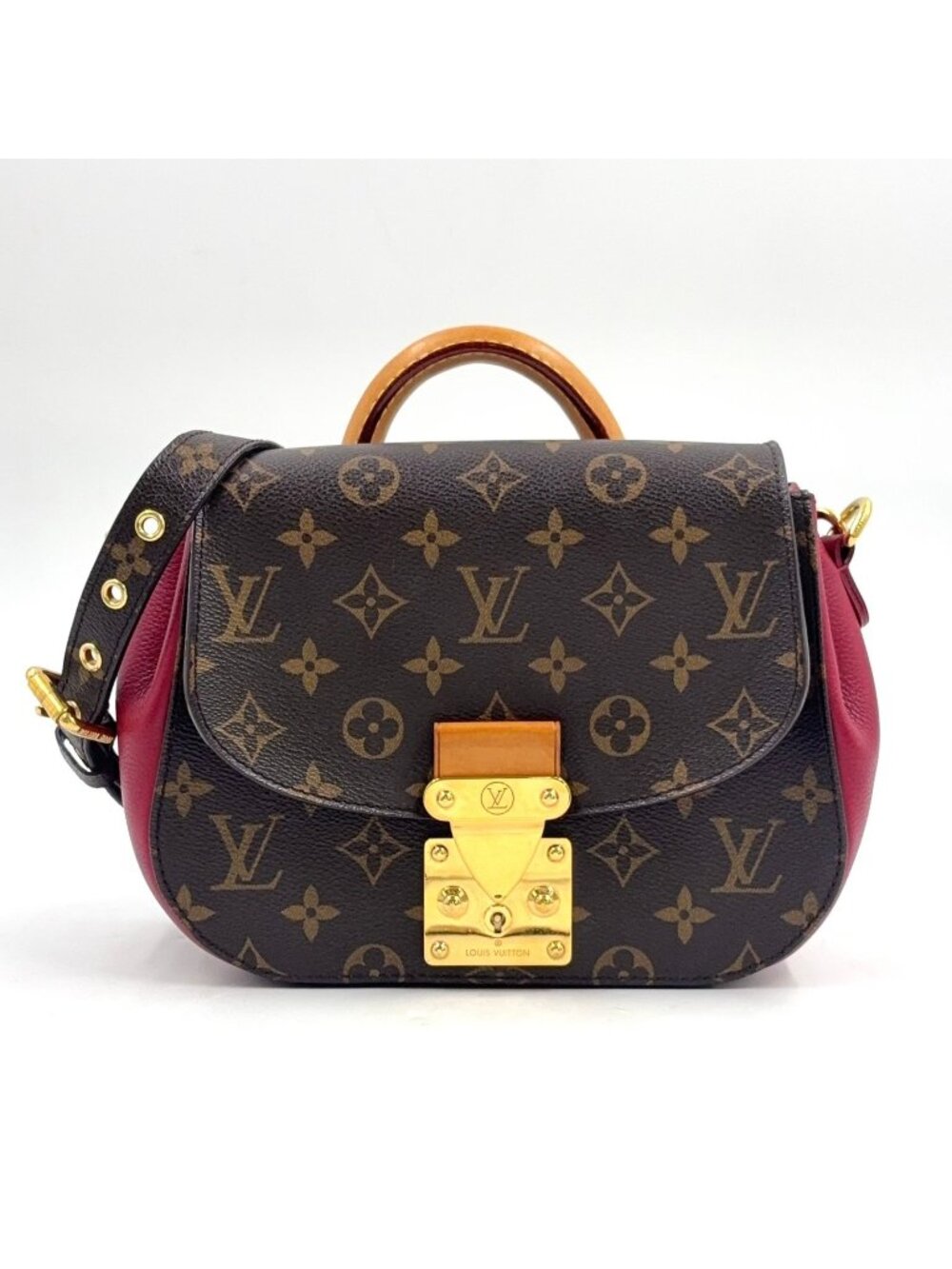 Louis Vuitton Monogram Eden PM 2-Way Leather Brown Light Red Handbag Gold